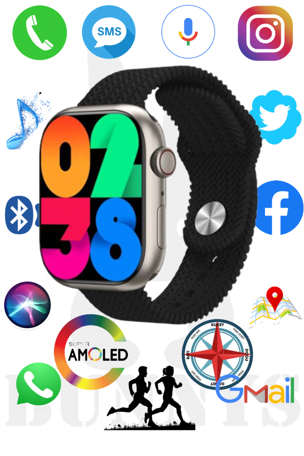 RABBİT STORE Reeder P13 Blue Max Lite 2022 Uyumlu Akıllı Saat Konuşma Özellikli Watch 9 45MM AMOLED EKRAN ürün görseli 1