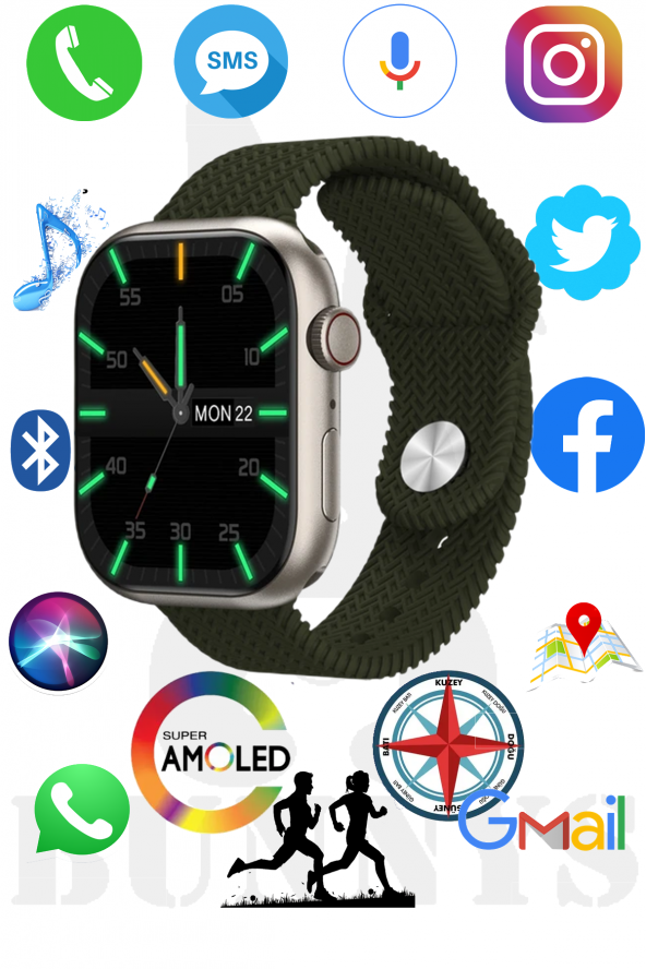 RABBİT STORE Reeder P13 Blue Max Pro Lite 2022 Uyumlu Akıllı Saat Konuşma Özellikli Watch 9 PRO 45MM AMOLED EKRAN ürün görseli 1