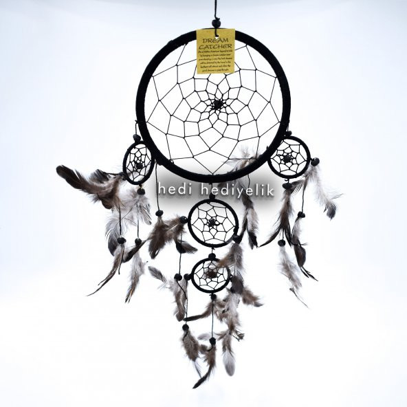 Düş Kapanı, 16 cm, Siyah, Rüya Kapanı, Dream Catcher, Dekorasyon ürün görseli 1
