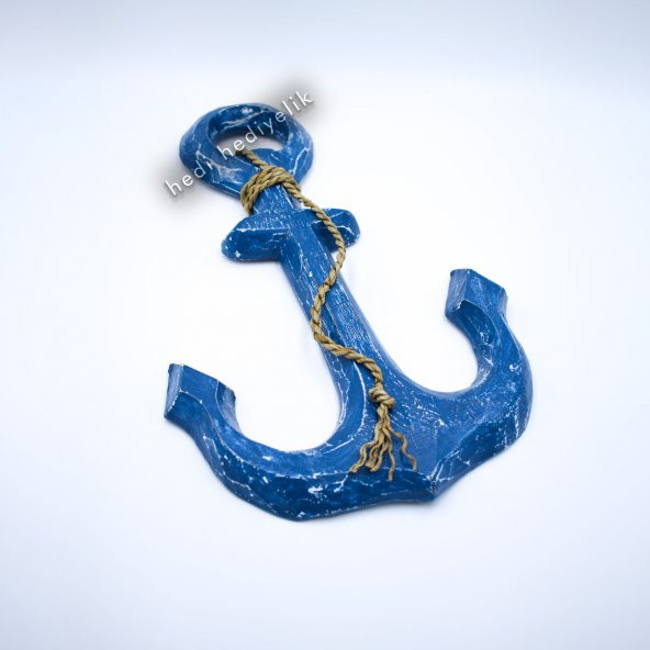 Ahşap Çapa, 35 cm, Duvar Objesi, Dekoratif Hediye, Dekorasyon ürün görseli 1