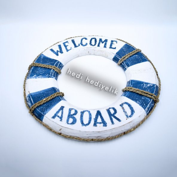 Ahşap Can Simidi, Welcome, Hoşgeldiniz, Dekoratif Duvar Objesi ürün görseli 1