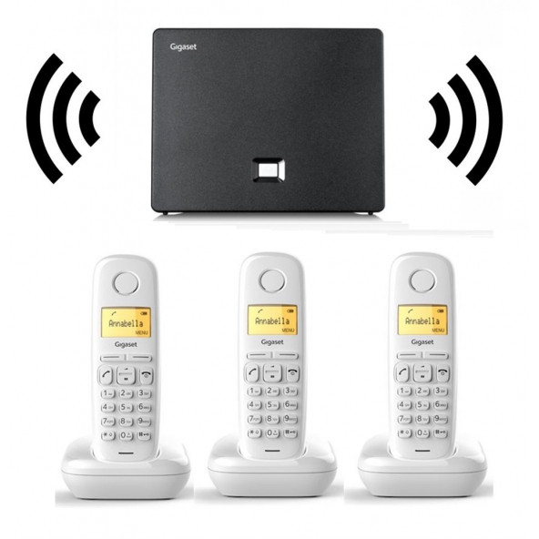 Gigaset 3 Dahili Dect Telsiz Kablosuz Telefon Santrali Beyaz ürün görseli 1