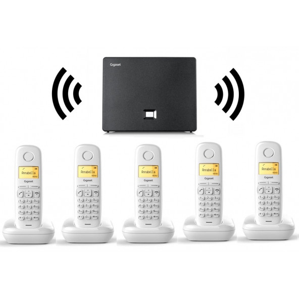 Gigaset 5 Dahili Dect Telsiz Kablosuz Telefon Santrali Beyaz ürün görseli 1