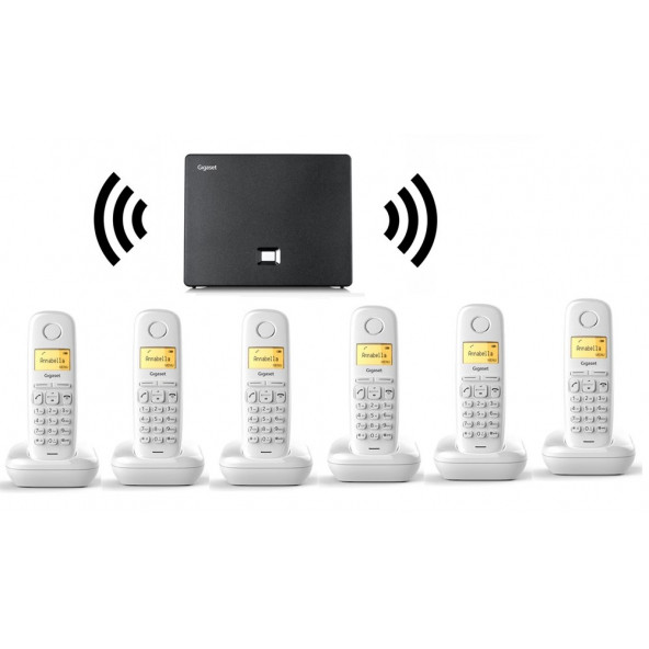 Gigaset 6 Dahili Dect Telsiz Kablosuz Telefon Santrali Beyaz ürün görseli 1