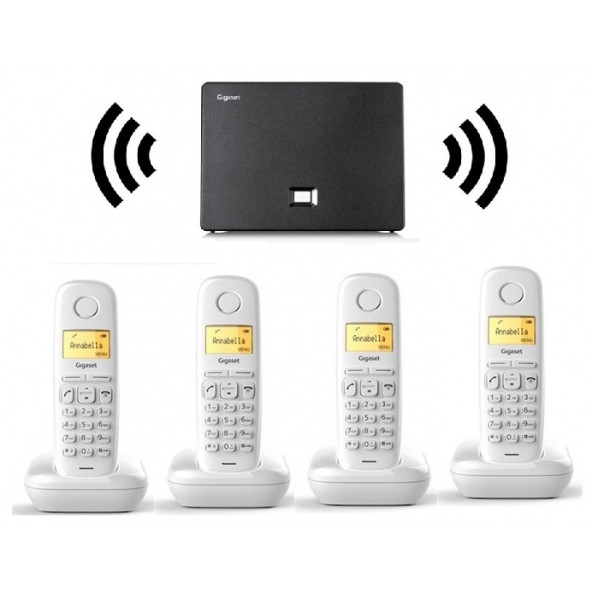 Gigaset 4 Dahili Dect Telsiz Kablosuz Telefon Santrali Beyaz ürün görseli 1
