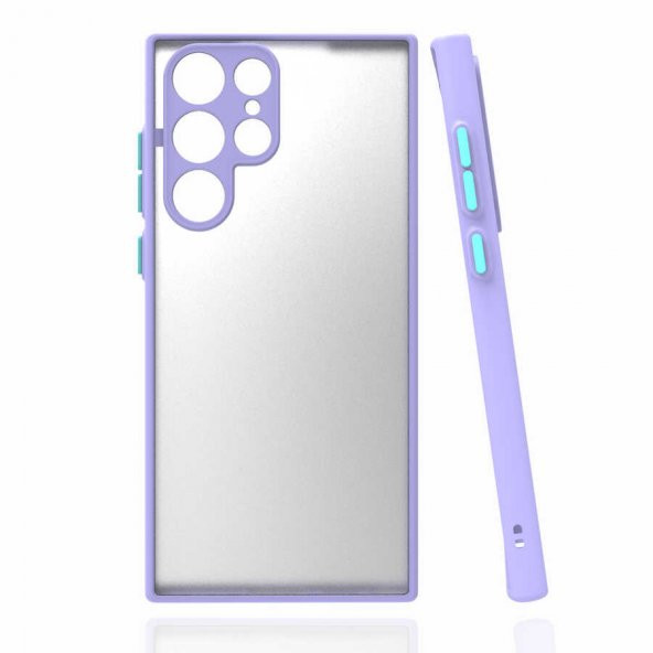 Galaxy S22 Ultra Kılıf Zore Hux Düğme ve Kapak Zıt Renk Kılıf ürün görseli 1