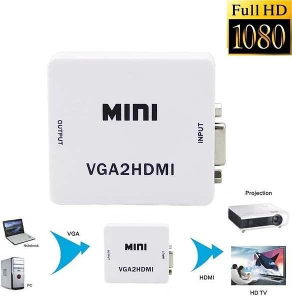 Vga To Hdmı Hdmı Çevirici Dönüştürücü Converter Vga Hdmı Çevirici ürün görseli 1