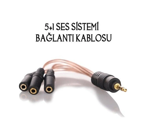 3.5Mm Stereo Erkek 3 X 3.5 Mm Stereo Dişi 5 1 Ses Sistemi Kablosu ürün görseli 1