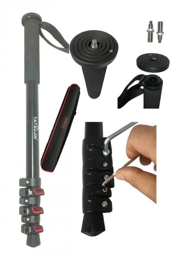 Tatsujin Panasonic AC8 Kamera için TATSUJIN 3 Kademeli Video 2 Metre Monopod ürün görseli 1