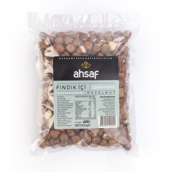 AHSAF İÇ FINDIK ÇİĞ VAKUM 500 GR ürün görseli 1