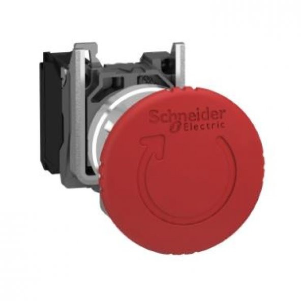 Schneider Electric XB4BS8442, Acil Stop Butonu, 1NK, Çevir-Çek Tip, 22mm, Metal Gövdeli ürün görseli 1