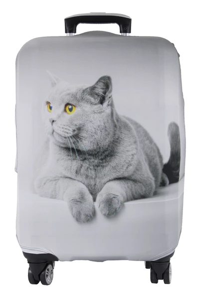 (My#77 Gri Kedi) VALİZ İÇİN KILIF ürün görseli 1