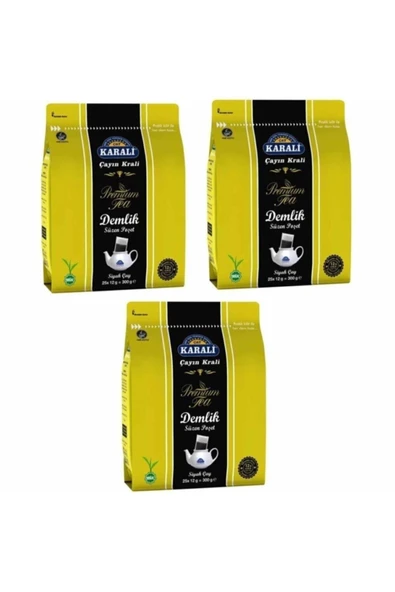 Karali Premium Demlik Poşet Siyah Çay 25li 3 Adet ürün görseli 1