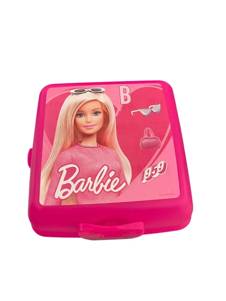 Barbie Beslenme Kutusu Pembe 4 Bölmeli Kız Figürlü 1 Adet Yemek Saklama Kabı Pembe Beslenme Çantası ürün görseli 1