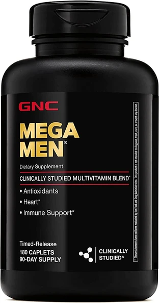 GNC Mega Men Erkekler İçin Multivitamin Desteği 180 Tablet ürün görseli 1