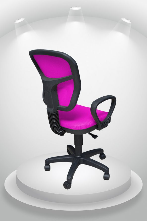 Pembe Fileli Çalışma Büro Ofis Bilgisayar Öğrenci Koltuğu ürün görseli 1