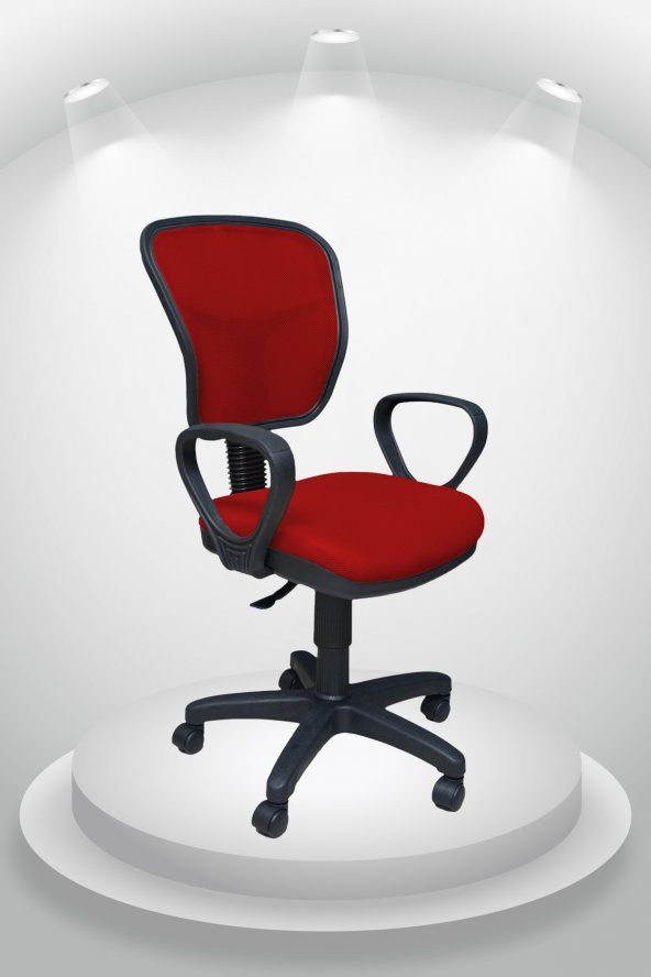 Porziyon Ergonomik Fileli Ofis Sandalyesi Kırmızı ürün görseli 1