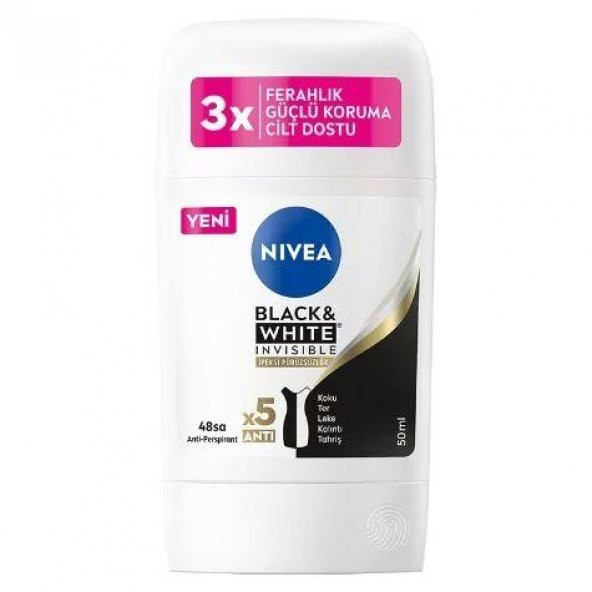 NIVEA STICK WOMEN BLACK&WHITE IPEKSI 50 ML ürün görseli 1