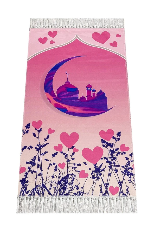 Dijital Baskılı Çocuk Seccadesi - Pembe Camili - 44 X 78 cm ürün görseli 1