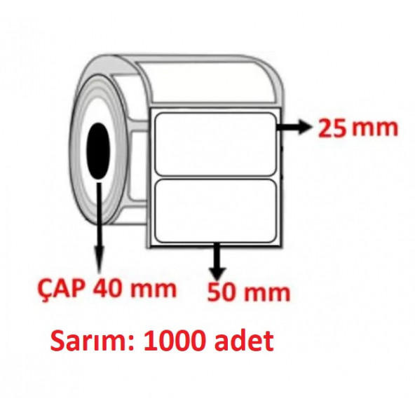 25X50 ECO TERMAL ETİKET TEKLİ ( 1000 li ) ürün görseli 1