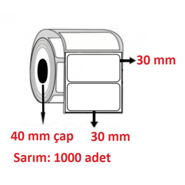 30X30 ECO TERMAL ETİKET ( 1000 li ) ürün görseli 1