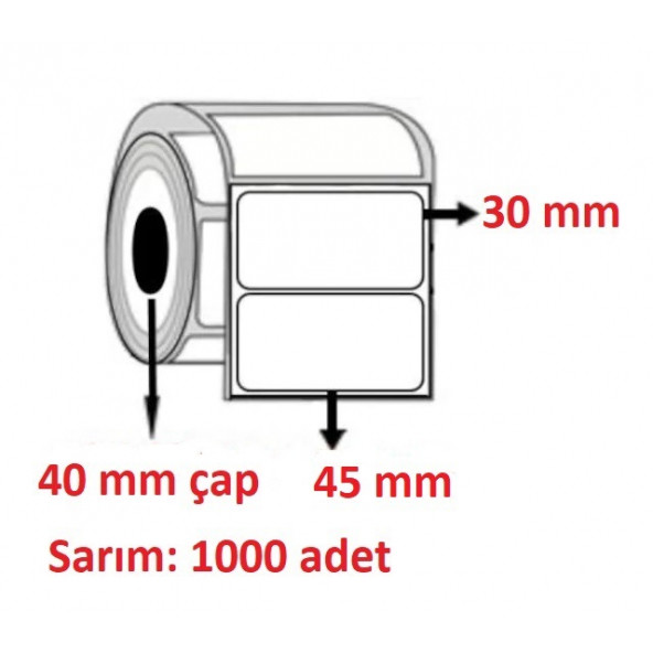 30X45 ECO TERMAL ETİKET  ( 1000 li ) ürün görseli 1