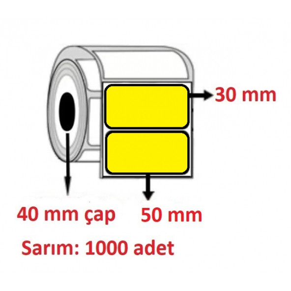 30X50 ECO TERMAL ETİKET SARI ( 1000 li ) ürün görseli 1