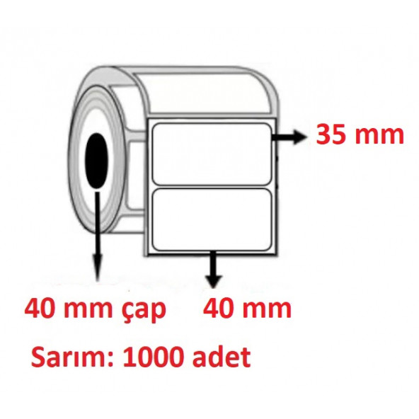 35X40 ECO TERMAL ETİKET  ( 1000 li ) ürün görseli 1