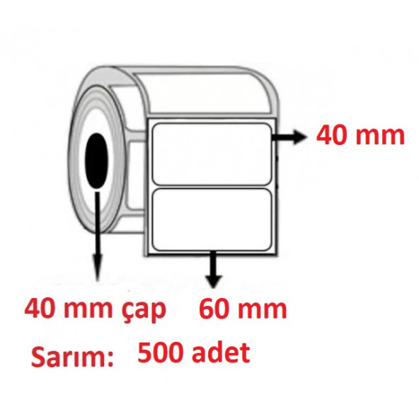 40X60 ECO TERMAL ETİKET  ( 500 li ) ürün görseli 1