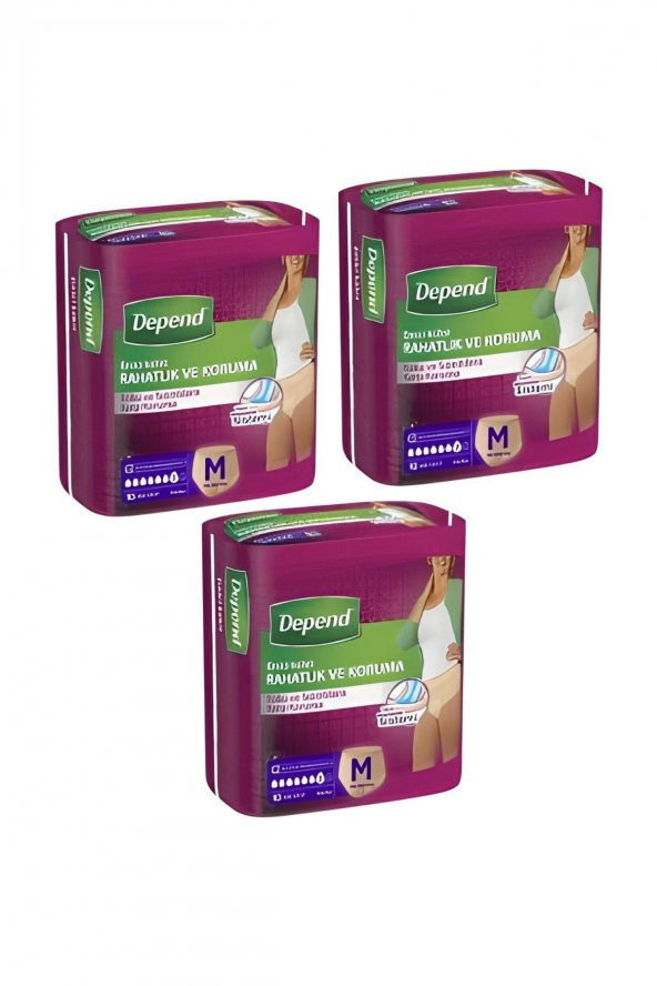 Depend Emici Külot Orta Boy Medium Beden 10lu Paket 90 Adet ürün görseli 1