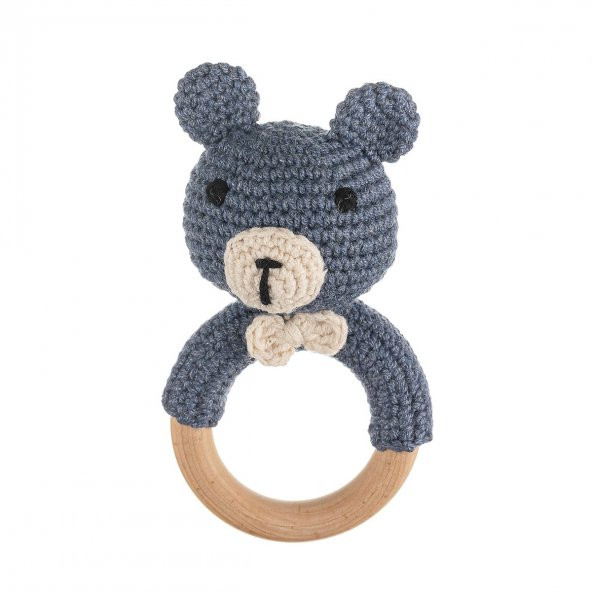 Cuddly Amigurumi Ayıcık Çıngırak-Lacivert ürün görseli 1