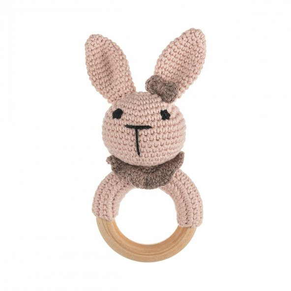 Cuddly Amigurumi Tavşancık Çıngırak-Pembe ürün görseli 1