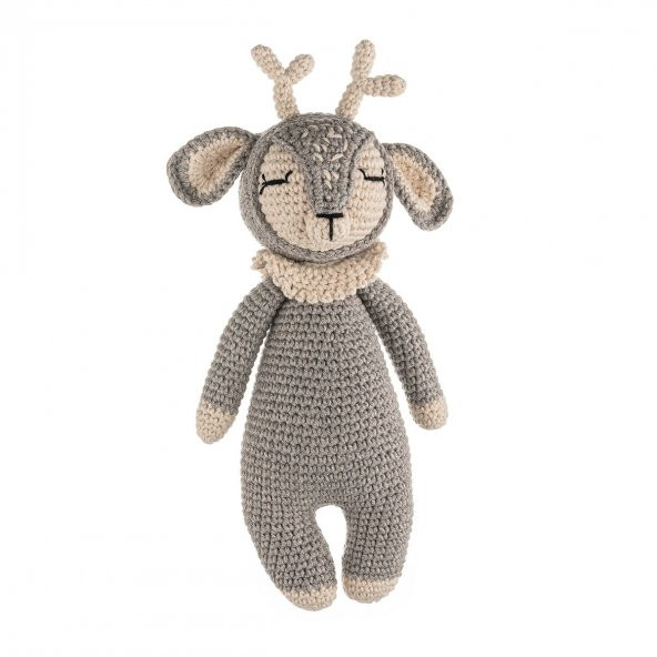 Cuddly Amigurumi Geyik Oyuncak-Gri ürün görseli 1