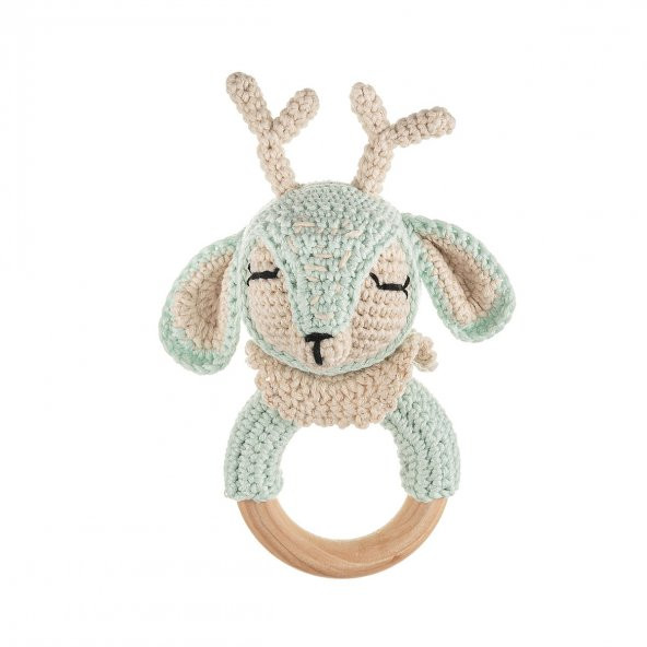 Cuddly Amigurumi Geyik Çıngırak-Mint ürün görseli 1