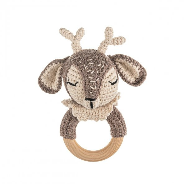 Cuddly Amigurumi Geyik Çıngırak-Kahve ürün görseli 1