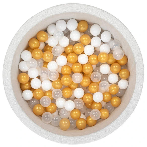 Wellgro Bubble Pops Açık Gri Sünger Top Havuzu / Gold, Beyaz, Şeffaf Toplu ürün görseli 1
