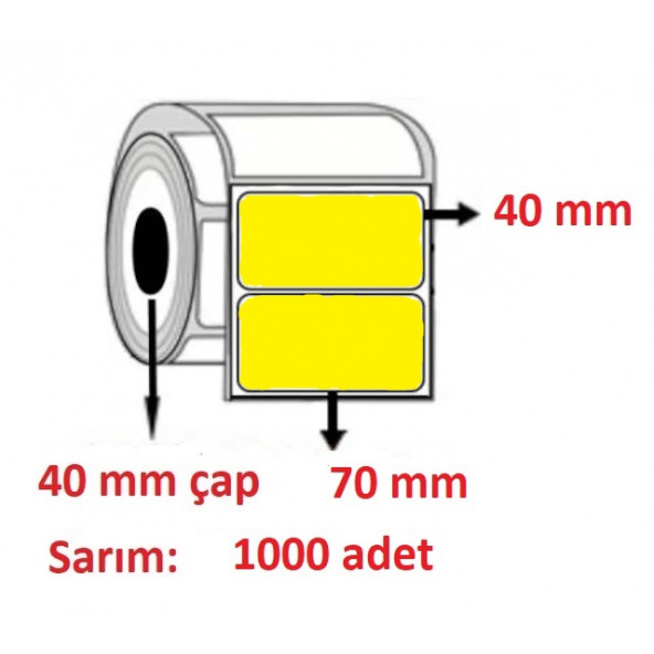 40X70 ECO TERMAL ETİKET SARI ( 1000 li ) ürün görseli 1