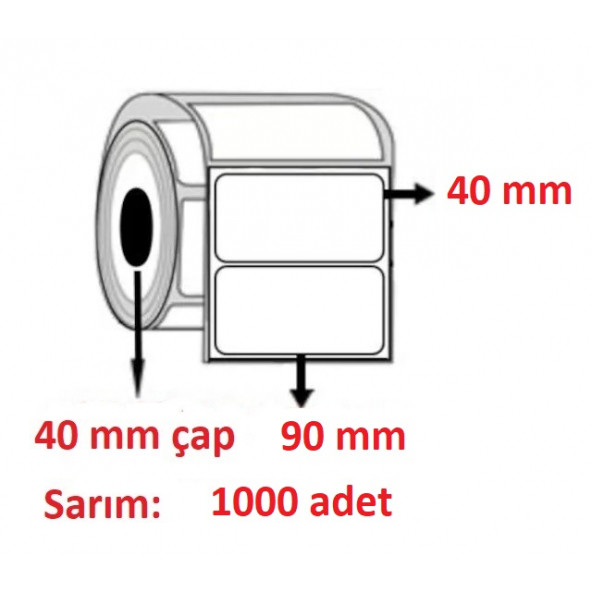 40X90 ECO TERMAL ETİKET ( 1000 li ) ürün görseli 1