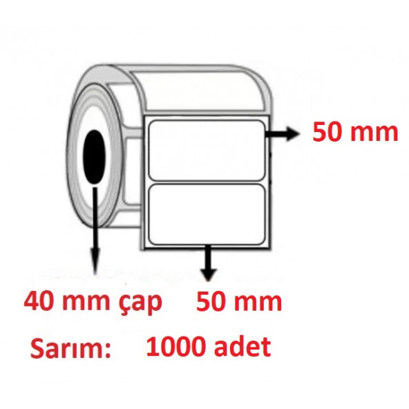 50X50 ECO TERMAL ETİKET  ( 1000 lü ) ürün görseli 1