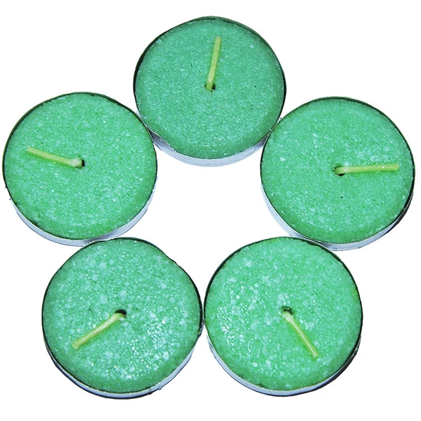 LokmanAVM Ksmart Tea Lights Yeşil Mum 5 li 1 Paket ürün görseli 1