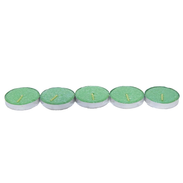 Tea Lights Yeşil Mum 5 li 1 Paket - Resim 3