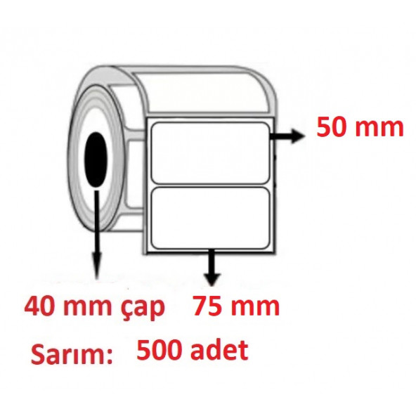 50X75 ECO TERMAL ETİKET  ( 500 li ) ürün görseli 1