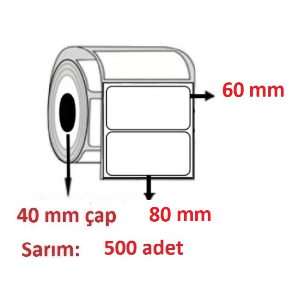 60X80 ECO TERMAL ETİKET ( 500 li ) ürün görseli 1