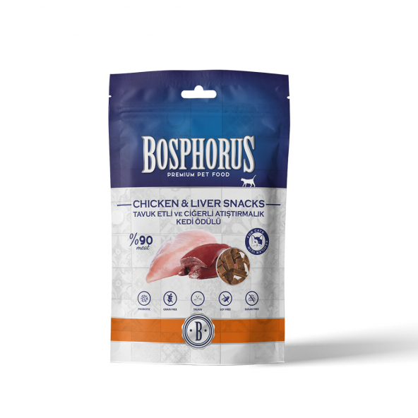 Bosphorus Tavuk Etli-Ciğerli Atıştırmalık Kedi Ödülü 80 gr ürün görseli 1