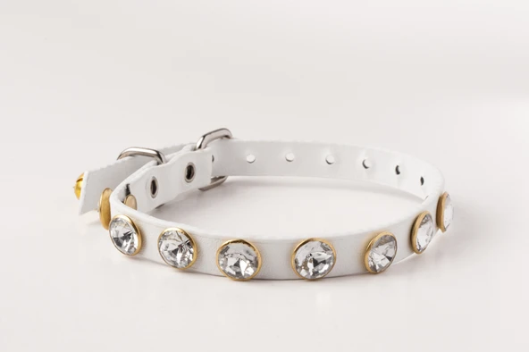Privilege Swarovski Taşlı Kedi Tasması Beyaz ürün görseli 1