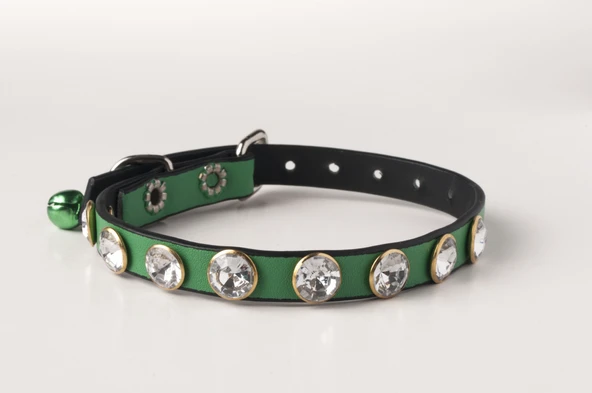 Privilege Swarovski Taşlı Kedi Tasması Yeşil ürün görseli 1
