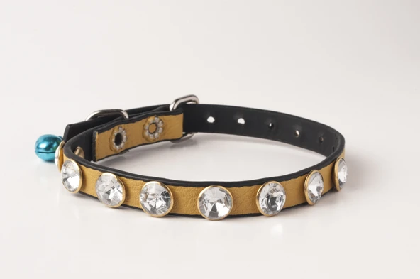 Privilege Swarovski Taşlı Kedi Tasması Sarı ürün görseli 1