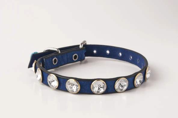 Privilege Swarovski Taşlı Kedi Tasması Mavi ürün görseli 1