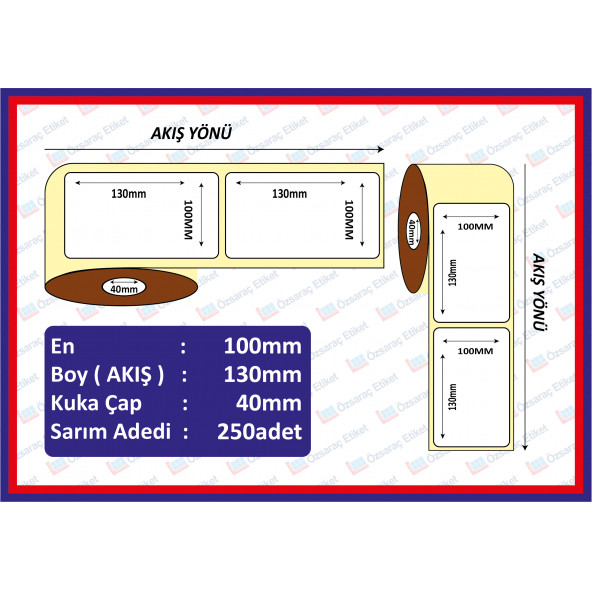 100X130 ECO TERMAL ETİKET ( 250 lü ) ürün görseli 1