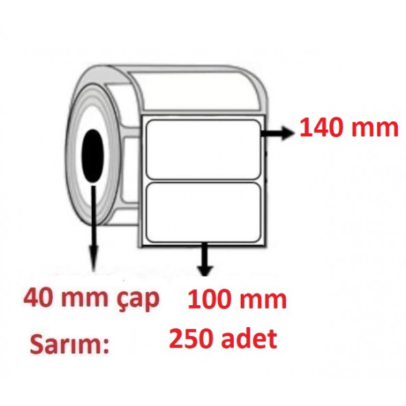100X140 ECO TERMAL ETİKET ( 250 lü ) ürün görseli 1